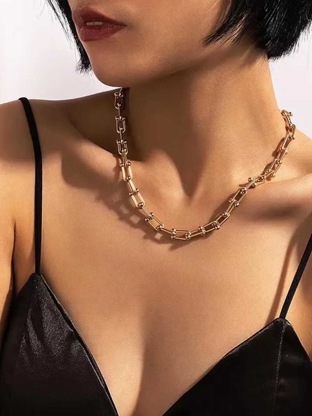 Free People Gold Ball-Accented Link Necklace